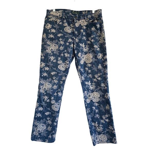 Lauren Jeans Denim - Vintage Ralph Lauren/ Lauren Jeans Floral Print Denim Straight Ankle Size 12